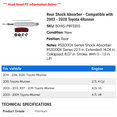 thumbnail image 2 of Rear Shock Absorber - Compatible with 2003 - 2020 Toyota 4Runner 2004 2005 2006 2007 2008 2009 2010 2011 2012 2013 2014 2015 2016 2017 2018 2019, 2 of 2
