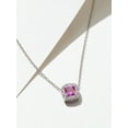 thumbnail image 5 of Forever Facets Created Pink Sapphire and CZ Necklace in Sterling Silver, Adult Female, 5 of 5