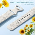 thumbnail image 3 of Comvin 3 Packs Floral Engraved Band Compatible with Fitbit Charge 6 Bands/Fitbit Charge 5 Bands Women, Cute Soft Silicone Sunflower Pattern Sport Designer Fancy Summer Strap for Charge 6/5, 3 of 7