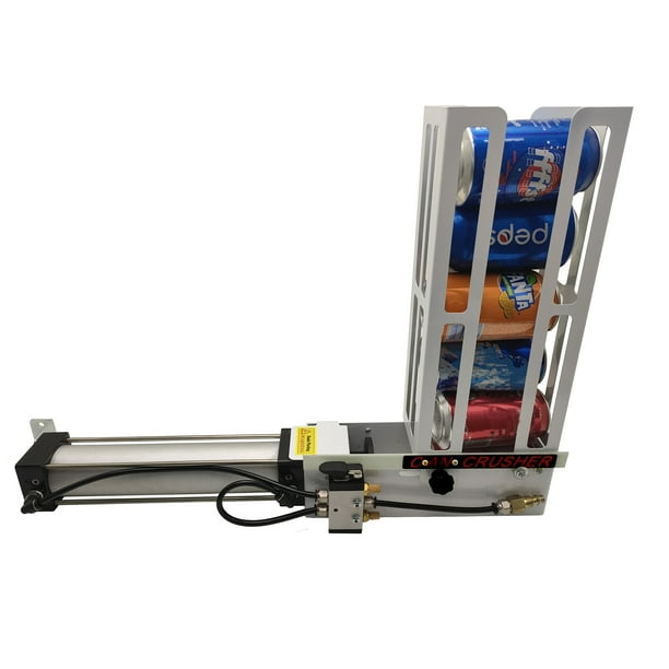 Can Crusher Load 6 Aluminum Cans Crusher Wall Mounted Button Valve Can Smasher for 12 oz / 16 oz