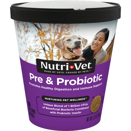 UPC: 0669125660225 | Nutri-Vet Pre and Probiotic Soft Chews for Dogs | Digestive Health Support Dog Probiotics | Tasty Alternative to Dog Probiotic Powder | 120 Soft Chews