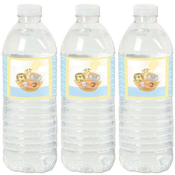 Big Dot of Happiness Noah's Ark - Baby Shower Water Bottle Sticker Labels - Set of 20