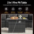 thumbnail image 5 of FINCATI  Patio Outdoor Furniture Modern Sectional Wicker Sofa Conversation Sets 7 Pieces - Dark Grey, 5 of 5