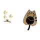thumbnail image 5 of Estatua de figura,Estatuas de hojas y flores de metal,esculturas decorativas,Reloj de pared,Reloj de pared decorativo con forma de gato para sala de estar silenciosa,Reloj de pared de, 5 of 8