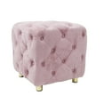 thumbnail image 6 of Newboti Furniture Pink Modern Velvet Upholstered Ottoman, Exquisite Small End Table, Soft Foot Stool,Dressing Makeup Chair, Comfortable Seat for Living Room, Bedroom, Entrance 84888, 6 of 16