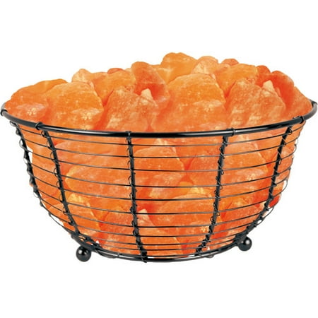 Himalayan Ionic Natural Salt Basket Lamp, Wide