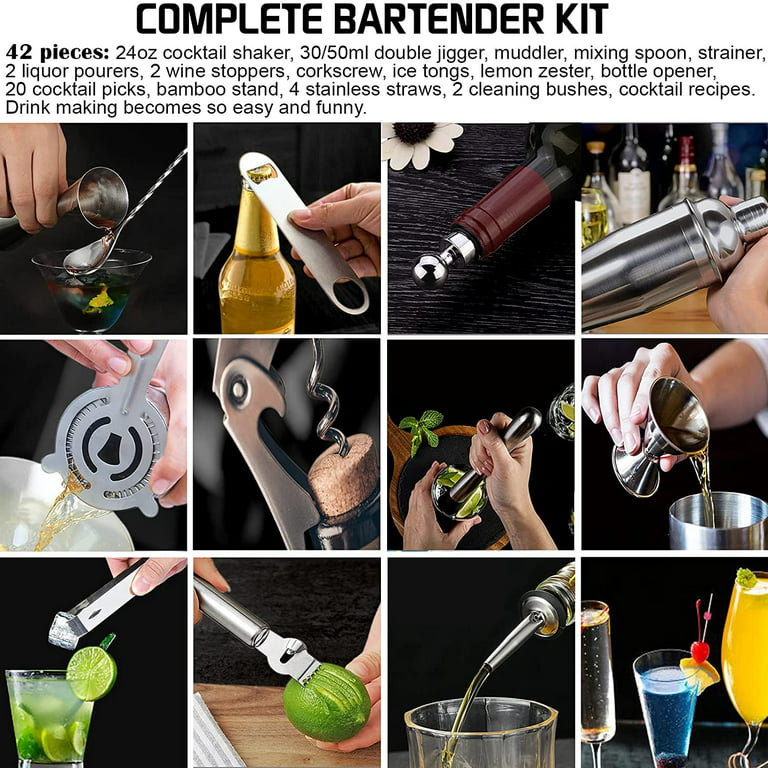 Mixology Bartender Kit, 31 Piece Professional Bartender Set by - Bar Tools