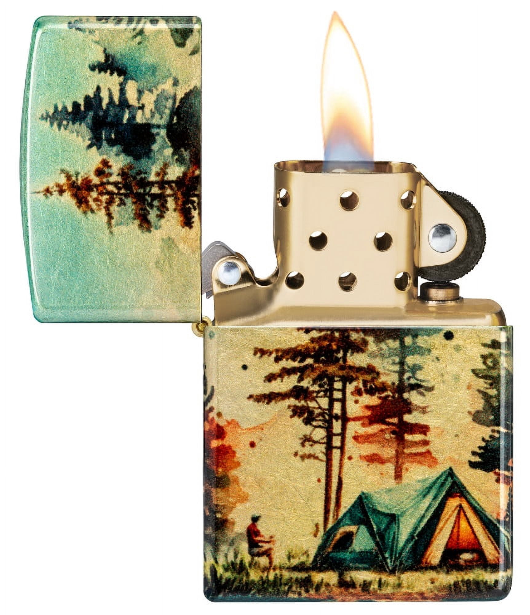 Zippo Off the Grid Design 540 Tumbled Brass Pocket Lighter