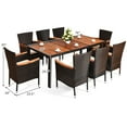 thumbnail image 2 of Patiojoy 9Pcs Outdoor Dining Set Wicker Rattan Patio Furniture Table Chair, 8 Person, 2 of 4