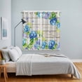 thumbnail image 5 of Curtains 63 Inch Length 2 Panels, Blue Hydrangea Grommets Window Treatment Curtain, Rustic Wooden Butterfly Spring Floral Thermal Curtains Drapes for Living Room/Bathroom, 5 of 9