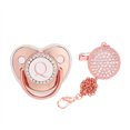 thumbnail image 2 of Bling Baby Pacifier with Pacifier Clips BPA Free and Anti-dust Cover Rose Gold A-Z(Rose Gold) (A, Gold), 2 of 5