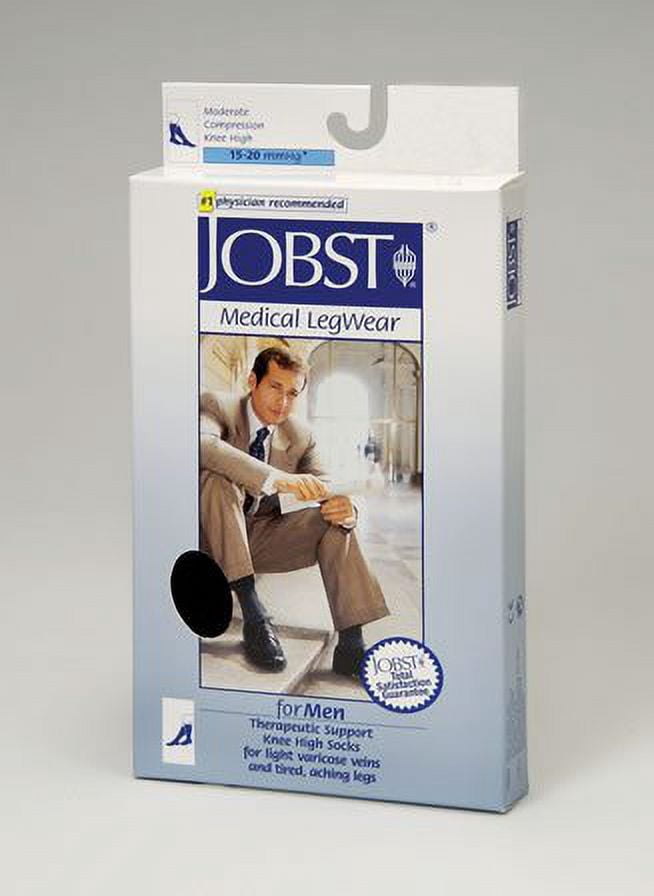 Jobst for Men Ribbed 15-20 Knee High Compression Socks Khaki Large