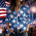thumbnail image 2 of 4th of July Shirts for Women Button Down Long Sleeve Blouses American Flag Print Shirt Dressy Casual Tops Patriotic Outfit, 2 of 5