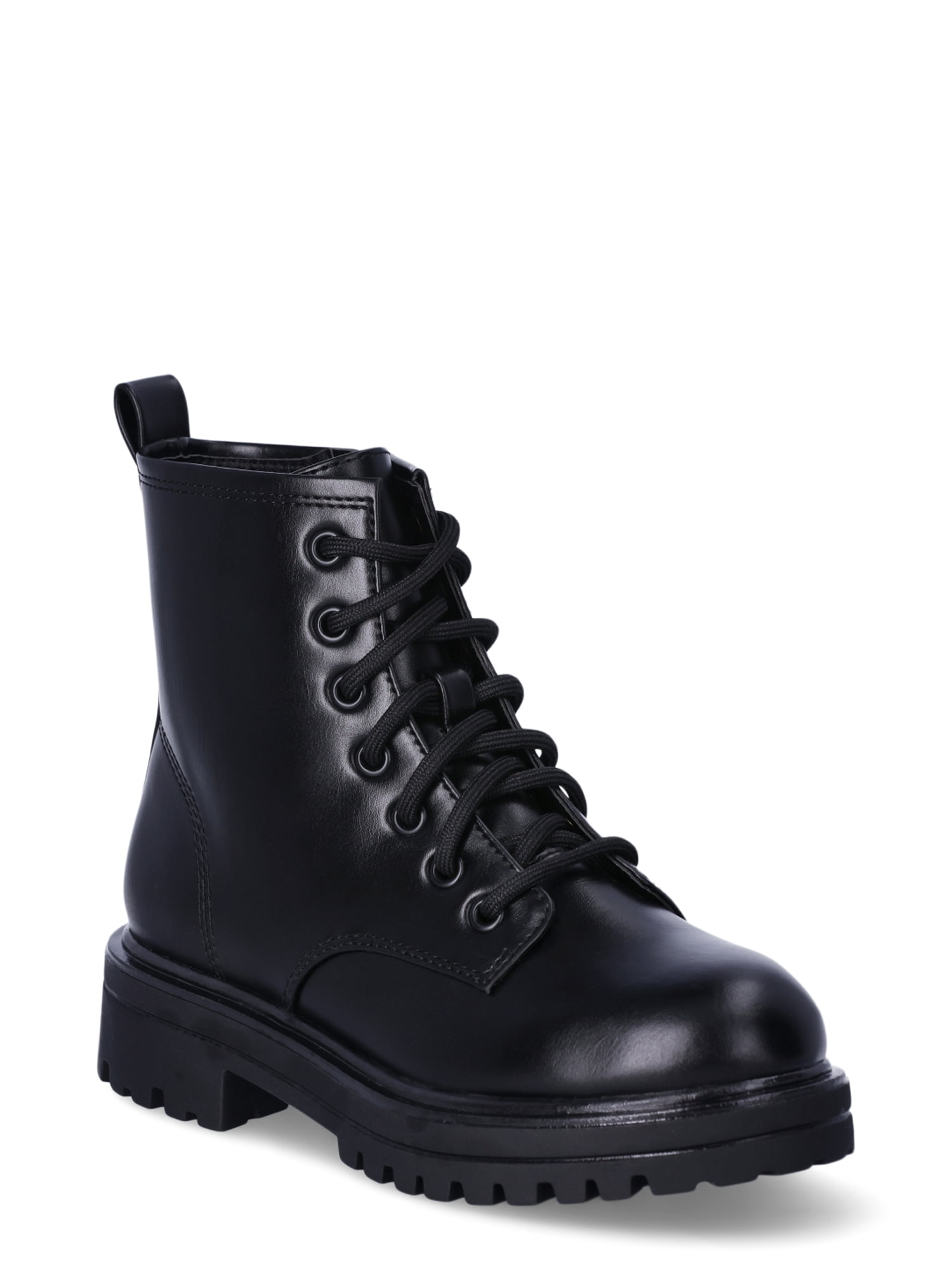 6 Heeled Buckle Biker Boot - Full-Grain Leather - Walmart.com