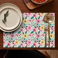 thumbnail image 5 of Pioneer Flower Floral Print Pattern Summer Placemats Table Placemats Set Of 4-Linen Kitchen Washable Placemats Table Mats 12x18 Inch Non-Slip Heat Resistant, 5 of 5