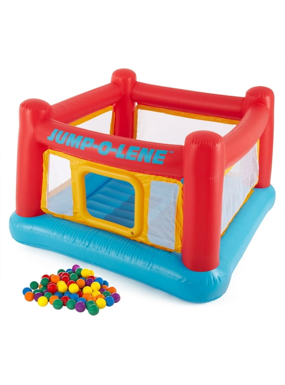 Intex Inflatable Jump-O-Lene Bounce House w/Plastic Fun Ballz, 100 Pack