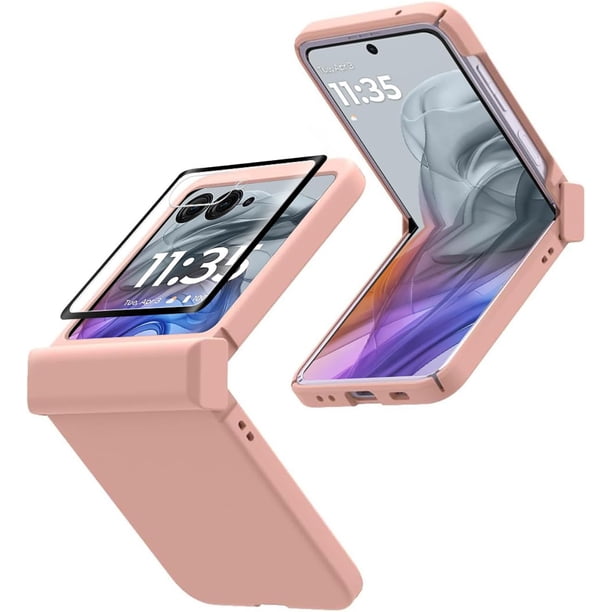 Funda KEKBOXQ para Motorola Razr 2024 5G con bisagra rosa