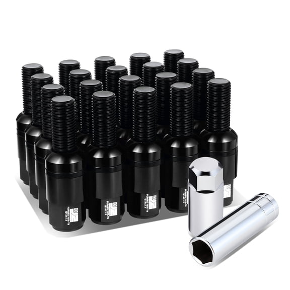 J2 Engineering J2-LN-T7-041BS-BK For 1992-2022 Mercedes-Benz Closed End Lug Bolt Nuts M14 x 1.5 Black