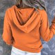 thumbnail image 4 of ICHUANYI Clearance Women Casual Solid Zipper Splicing Loose Hooded Long Sleeve V-Neck Tops(Orange, S) ICHUANYI WER2023080911206, 4 of 9