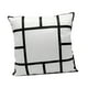 thumbnail image 1 of Funda de almohada con panel en blanco para sublimación, 40 x 40 cm, color negro y decoración 13 rejillas, 1 of 9