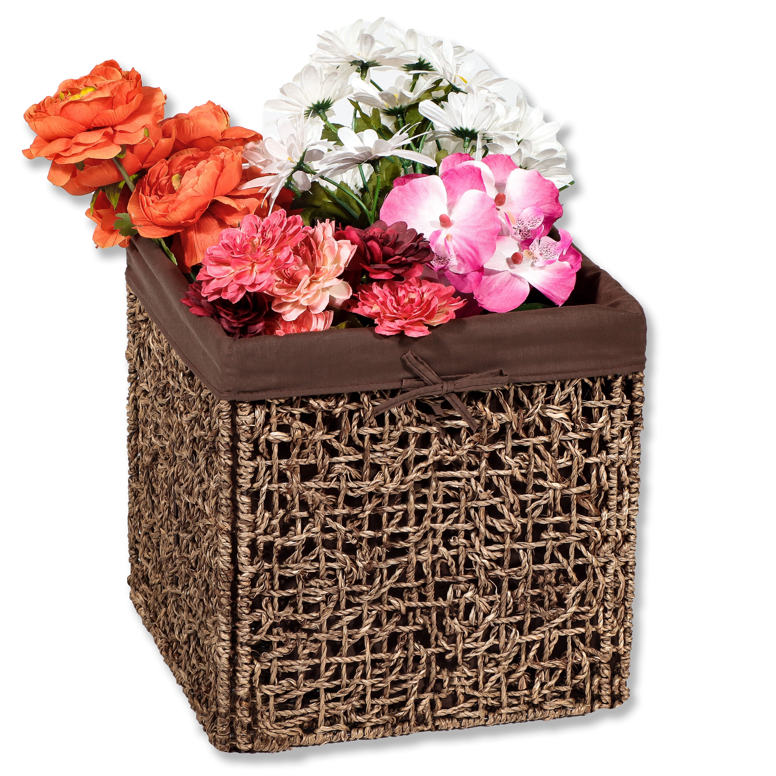 Trademark Innovations Iron/Seagrass Storage Basket, Set of 2