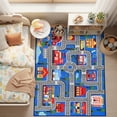 thumbnail image 2 of Kids Carpet Playmat Rug 78.7"x59" Blue, Non-Slip City Road Map Car Play Rug for Playroom Bedroom Boys, 2 of 6