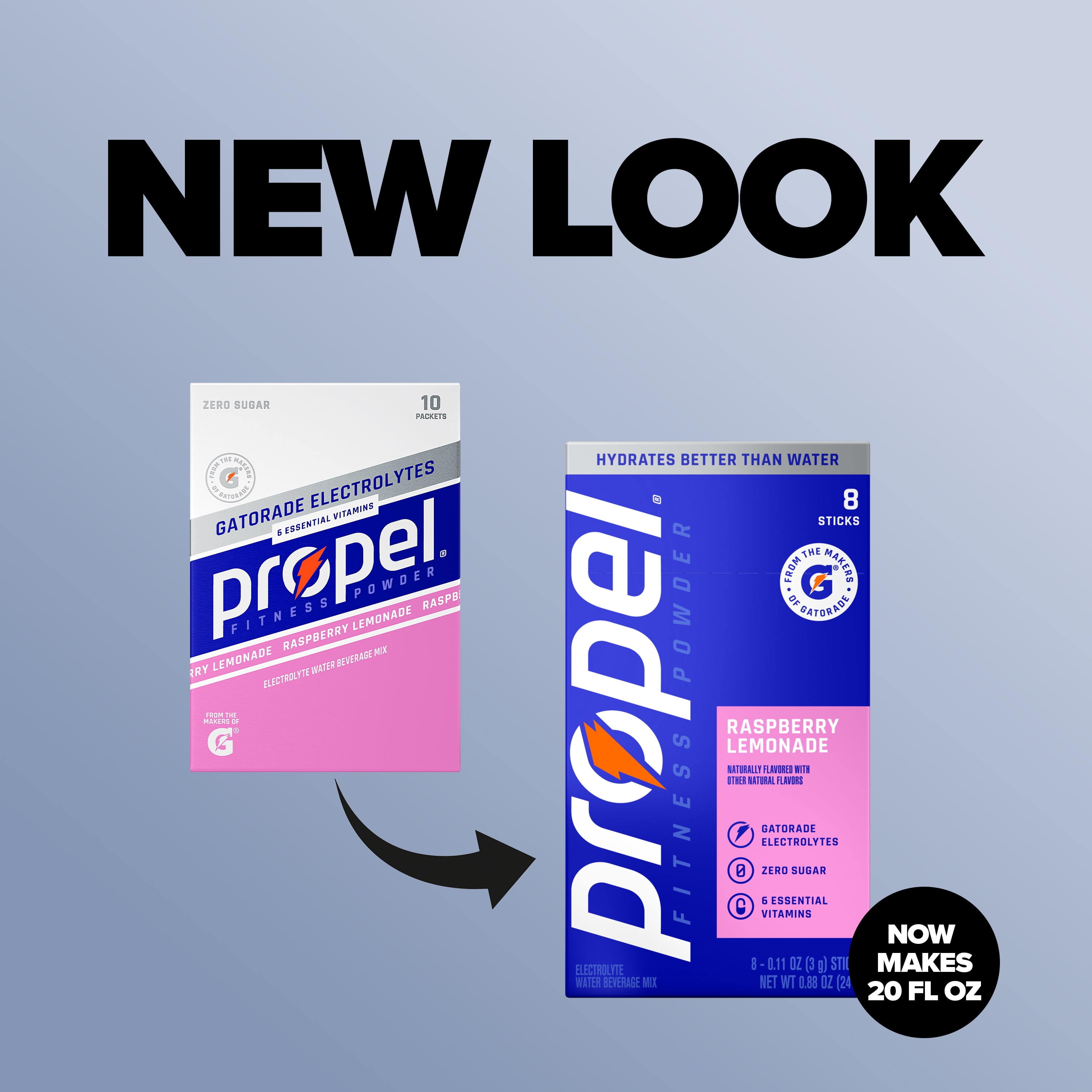 (3 pack) Propel Zero Sugar Raspberry Lemonade, On the Go Packs, Electrolyte Powder Drink Mix, 0.11 oz, 8 Count packets