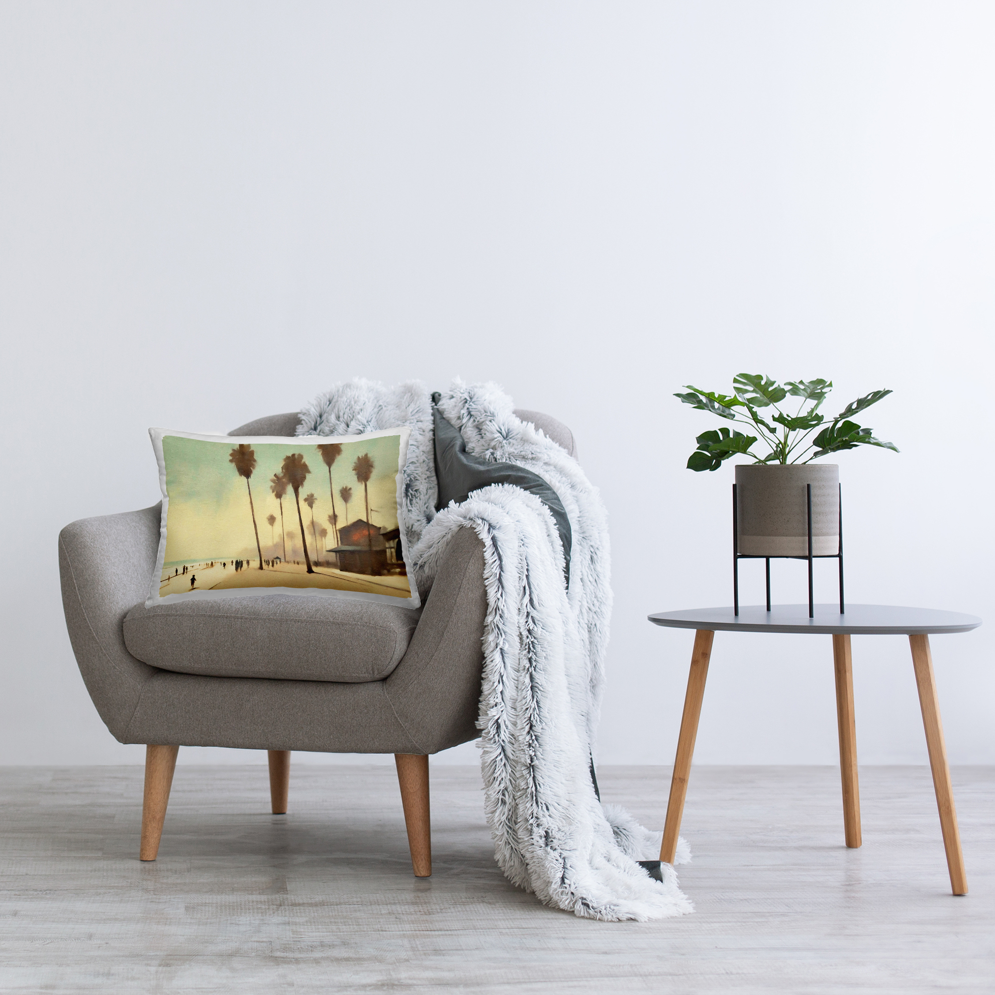 Stupell Industries Lights In Misty Canal Decorative Printed Throw Pillow Design by Noah Bay.