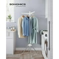 thumbnail image 5 of Clothes Drying Rack 59" Foldable Laundry Drying Rack with 27 Clips 3 Rotatable Arms 4 Legs Stainless Steel White and Silver, 5 of 5