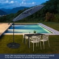 thumbnail image 2 of Gymax 10 Ft Solar LED 40 Lights Offset Umbrella Crank Cross Base Patio Navy, 2 of 10