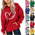 thumbnail image 5 of Atogsazn Children's Girls Valentine's Day Hoodies Kids Casual Long Sleeve Hooded Sweatshirt Fashion Athletic Clothes 04-Pink 11-12 Years, 5 of 5