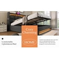 thumbnail image 6 of Grey Full size Upholstered Platform bed having a Hydraulic Storage System, LED & USB Charging, Offering Flexible Spacious Storage & Comfortable Headboard, 6 of 26