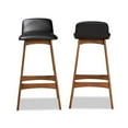 thumbnail image 4 of Baxton Studio Black Upholstered and Brown Finished Wood 2-Piece Bar Stool Set, 4 of 8