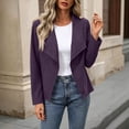 thumbnail image 3 of TGSLY Women's Faux Suede Jackets Fashion Fall Lapel Open Front Cropped Coat Dressy Casual Solid Color Long Sleeve Outwear Jackets XXL, 3 of 10