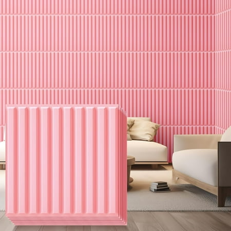 30 Pcs 3D Slat Wall Panels 11.8 x 11.8 Inch PVC Fluted Textured Panel Cuttable Glue up Wall Art Decorative Tiles for Ceiling Studio Bathroom Interior TV Background