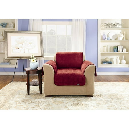Sure Fit Quilted Velvet Deluxe Chair Pet Throw, Burgundy