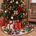 thumbnail image 5 of Christmas Tree Skirt,Round Xmas Mat Multicolor Holiday Print for Tree Base Floor Cover, Indoor Living Room Party Family Gathering Decor, 5 of 6