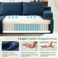 thumbnail image 3 of 96" L-Shaped Sectional Sofa, Oversized Modular Corduroy Couch with Chaise Lounge & 2 Throw Pillows, No Assembly Convertible Corner Sofa for Living Room Apartment,Blue, 3 of 9