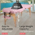 thumbnail image 7 of BestMassage Massage Table Fold Massage Bed Protable Lash Bed 28 in Wide PU Spa Bed 2 Fold Heigh Adjustable Spa Table,Pink, 7 of 7