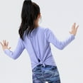 thumbnail image 3 of Uccdo Girls Long Sleeve Athletic Shirts Active Performance Dry Fit Open Back Yoga Tee Shirts 4-12 Years, 3 of 7