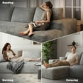 thumbnail image 5 of CKEASEA 135" Oversized Corduroy U Shaped Modular Sectional Sofa for Living Room, Boneless Couch with Left Facing Chaise & Ottoman, No Assembly Required, Convertible Sleeper Couch Compressed Foam Sofa, 5 of 10