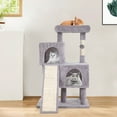 thumbnail image 7 of BestPet 36" Cat Tree, Multi-Level Condo, Scratch Posts, Ramp, Cave & Toys. Ideal for Indoor Cats, Ash Grey, 7 of 7