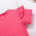 thumbnail image 5 of StylesILove Baby Toddler Girls Ruffle Short Sleeve Ribbed Top and Floral Suspender Skirt 2pcs Flower Dress Outfit (Pink, 12 Months), 5 of 8