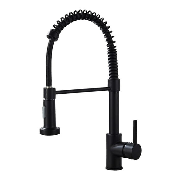 yeacher 360° Rotating High-Arc Pull-Down Kitchen Faucet with Dual-Function Sprayer, Brushed Nickel Finish, Solid Brass Construction, Easy-Clean Design for Single/Double Sink