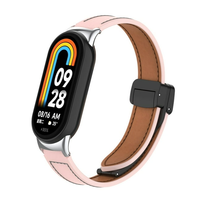 Dsscvnef Stylish Leather Strap With Metal Clasp & Connectors for Smart Bracelet Premium & Secure Fit