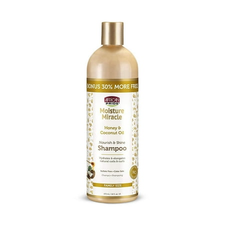 African Pride Moisture Miracle Honey Coconut Oil Shampoo 16 Oz. Pack of 3