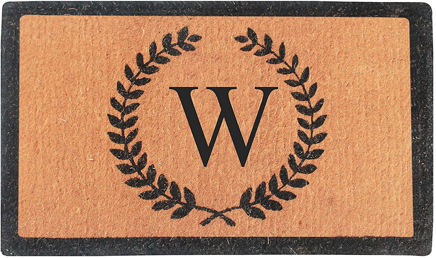 Creative Acc Picture Brown Frame Heavy Duty Coir Doormat 30" x 48" Monogrammed E 