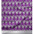 thumbnail image 1 of Soimoi Poly Georgette Fabric Leaves & Floral Block Print Fabric by Yard 42 Inch Wide, 1 of 3