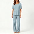 thumbnail image 5 of Naittoop Soft Pajama Set for Women Short Sleeve from Sleepwear Lightweight Loose Pajamas Pjs Sets, 5 of 5