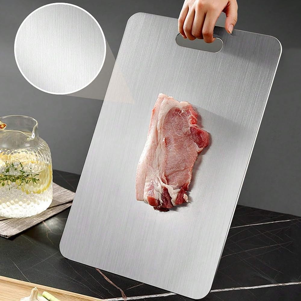 New Titanium Cutting Board - 100% Pure Titanium Cutting Boards For Kitchen, 1 Pack Double-sided food-grade Titanium Cutting Board For Cutting Meats, Fruits And Vegetables (18"L x 12"W)
